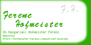 ferenc hofmeister business card